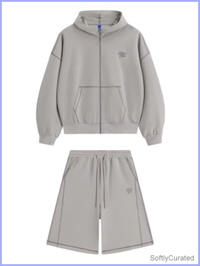 Boxy Fit 2 Piece Hoodie And Shorts Lounge Set